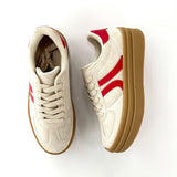 Platform Sneaker In Beige Red - Infinity Raine