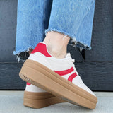 Platform Sneaker In Beige Red - Infinity Raine