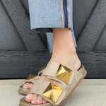 Shu Shop Bernarda Sandals In Gold Woven - Infinity Raine