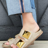 Shu Shop Bernarda Sandals In Gold Woven - Infinity Raine