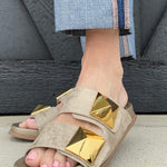 Shu Shop Bernarda Sandals In Gold Woven - Infinity Raine