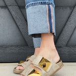 Shu Shop Bernarda Sandals In Gold Woven - Infinity Raine