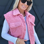 Triangle Quilted Vest In Blush - Infinity Raine