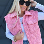 Triangle Quilted Vest In Blush - Infinity Raine