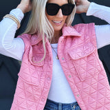 Triangle Quilted Vest In Blush - Infinity Raine