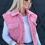 Triangle Quilted Vest In Blush - Infinity Raine