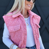 Triangle Quilted Vest In Blush - Infinity Raine