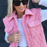 Triangle Quilted Vest In Blush - Infinity Raine