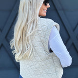 Triangle Quilted Vest In Oatmeal - Infinity Raine