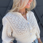 Eyelet Button Front Cardigan - Infinity Raine