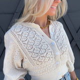 Eyelet Button Front Cardigan - Infinity Raine