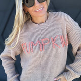 Pumpkin Tinsel Sweater In Taupe - Infinity Raine