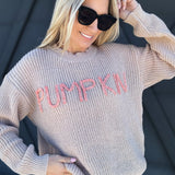 Pumpkin Tinsel Sweater In Taupe - Infinity Raine