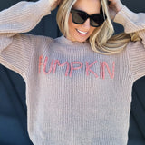 Pumpkin Tinsel Sweater In Taupe - Infinity Raine