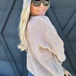 Pumpkin Tinsel Sweater In Taupe - Infinity Raine