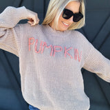 Pumpkin Tinsel Sweater In Taupe - Infinity Raine