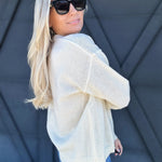 Sequin Merry Christmas Sweater In Ivory - Infinity Raine