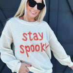 Stay Spooky Halloween Sweater In Oatmeal - Infinity Raine