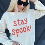 Stay Spooky Halloween Sweater In Oatmeal - Infinity Raine