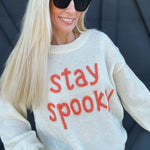 Stay Spooky Halloween Sweater In Oatmeal - Infinity Raine