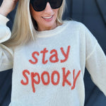 Stay Spooky Halloween Sweater In Oatmeal - Infinity Raine