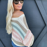 Stripe Loose Fit Sweater In Multi - Infinity Raine