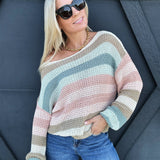 Stripe Loose Fit Sweater In Multi - Infinity Raine