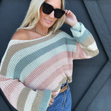 Stripe Loose Fit Sweater In Multi - Infinity Raine