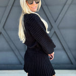 Gabrielle Knit Mini Skirt In Black - Infinity Raine