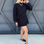 Gabrielle Knit Mini Skirt In Black - Infinity Raine