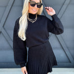 Gabrielle Knit Mini Skirt In Black - Infinity Raine