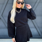 Gabrielle Knit Mini Skirt In Black - Infinity Raine