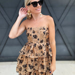 Cara Mini Dress In Camel - Infinity Raine