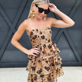 Cara Mini Dress In Camel - Infinity Raine