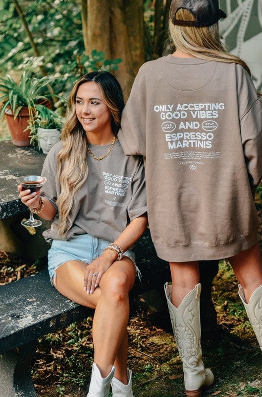 Southern Bliss Company Tops - Sweatshirts Good Vibes Sweatshirt In Coffee