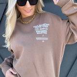 Good Vibes Sweatshirt In Coffee - Infinity Raine