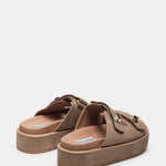 Steve Madden Big Schmona Platform Sandals In Taupe Sued - Infinity Raine