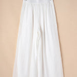 Casual Pleated Wide Leg Pants In White - Infinity Raine