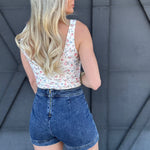 Faux Wrap Mini Skort In Denim - Infinity Raine