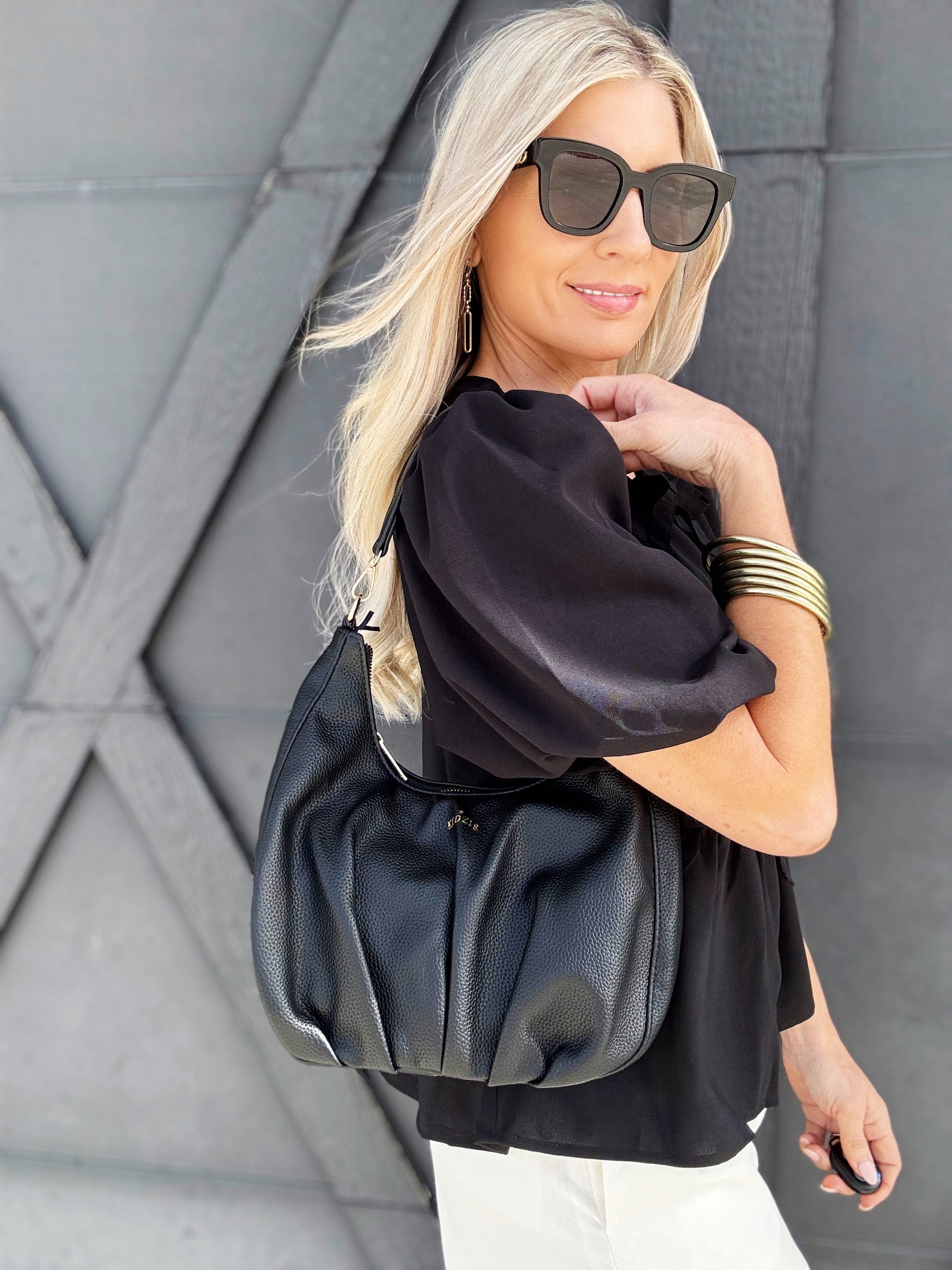 Bowknot Peplum Blouse In Black - Infinity Raine