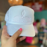 Boot Stitch Trucker Hat In White Multi - Infinity Raine