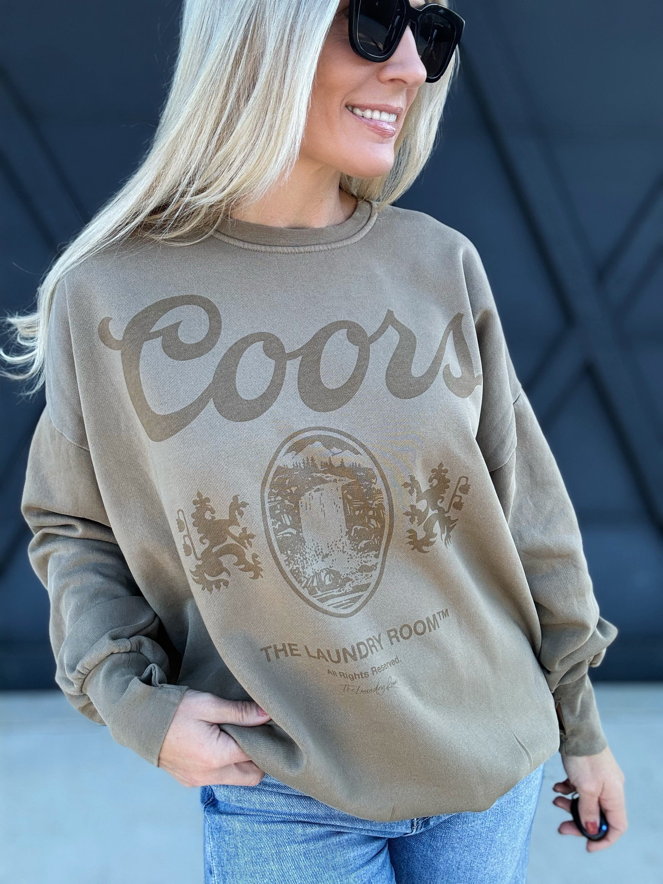 Coors Original Sweatshirt In Camel Gold - Infinity Raine