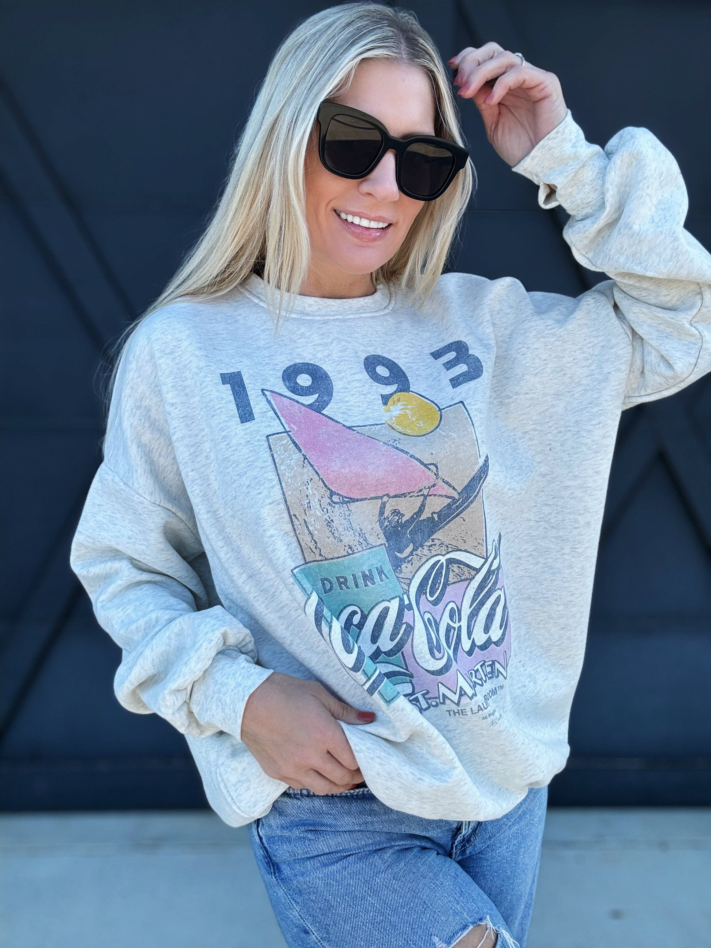 St Maarten Coke Sweatshirt In Pebble Heather - Infinity Raine