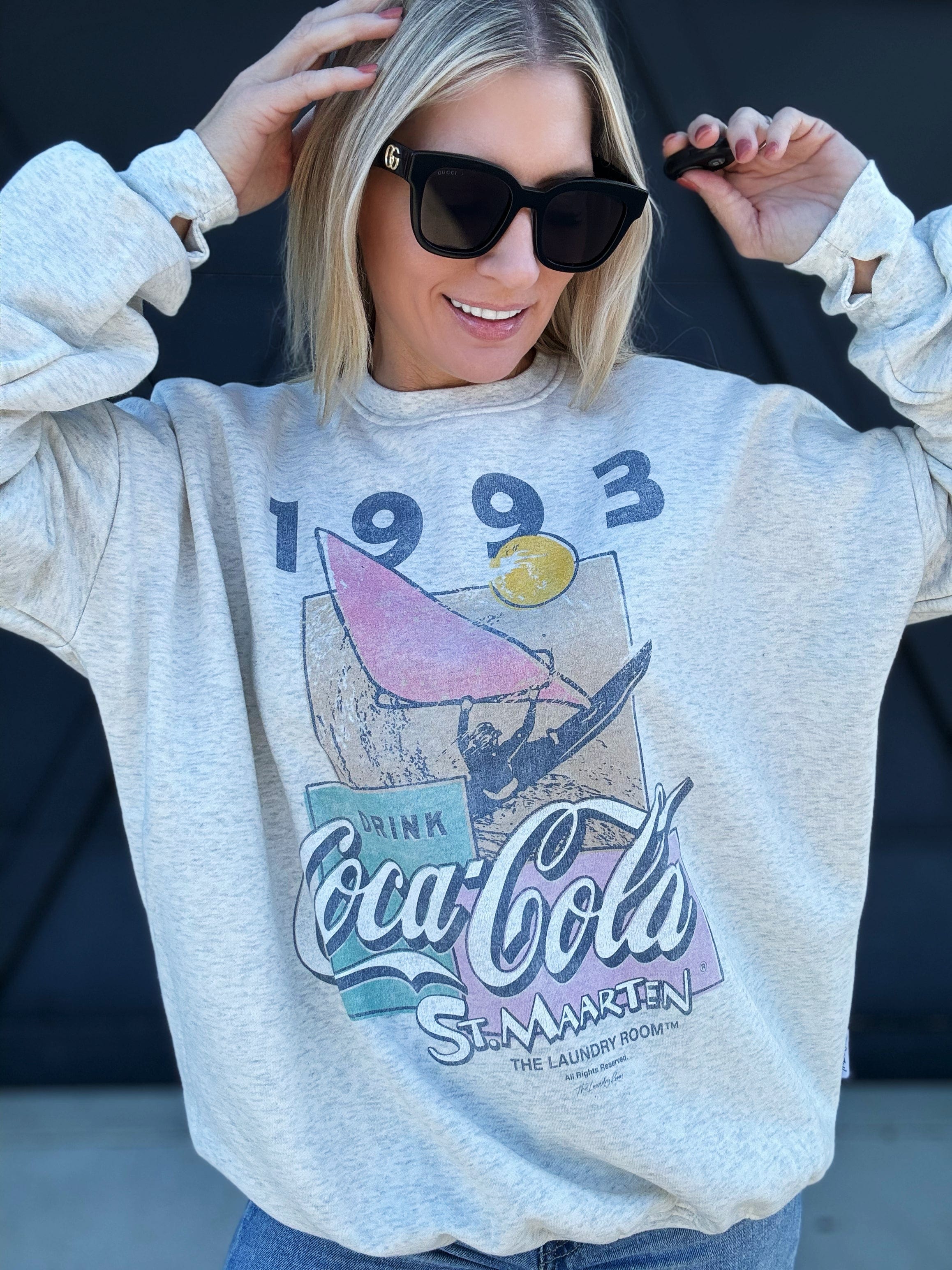 St Maarten Coke Sweatshirt In Pebble Heather - Infinity Raine