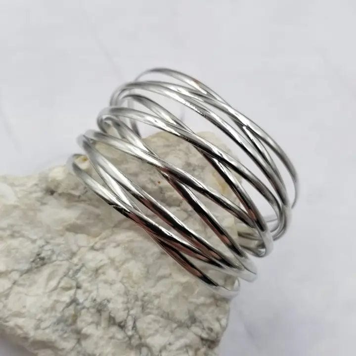 Bramble Bangle Bracelet Cuff In Silver - Infinity Raine