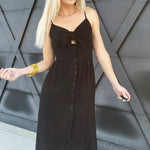 Timing Dresses Button Down Airflow Maxi In Black