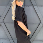 Timing Dresses Button Down Shirt Dress In Black