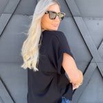 Timing Tops - Blouses Back To Business V-Neck Blouse In Black