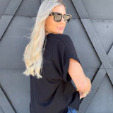 Timing Tops - Blouses Back To Business V-Neck Blouse In Black