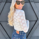 Umorger Tops - Blouses Lace High Neck Long Sleeve In White